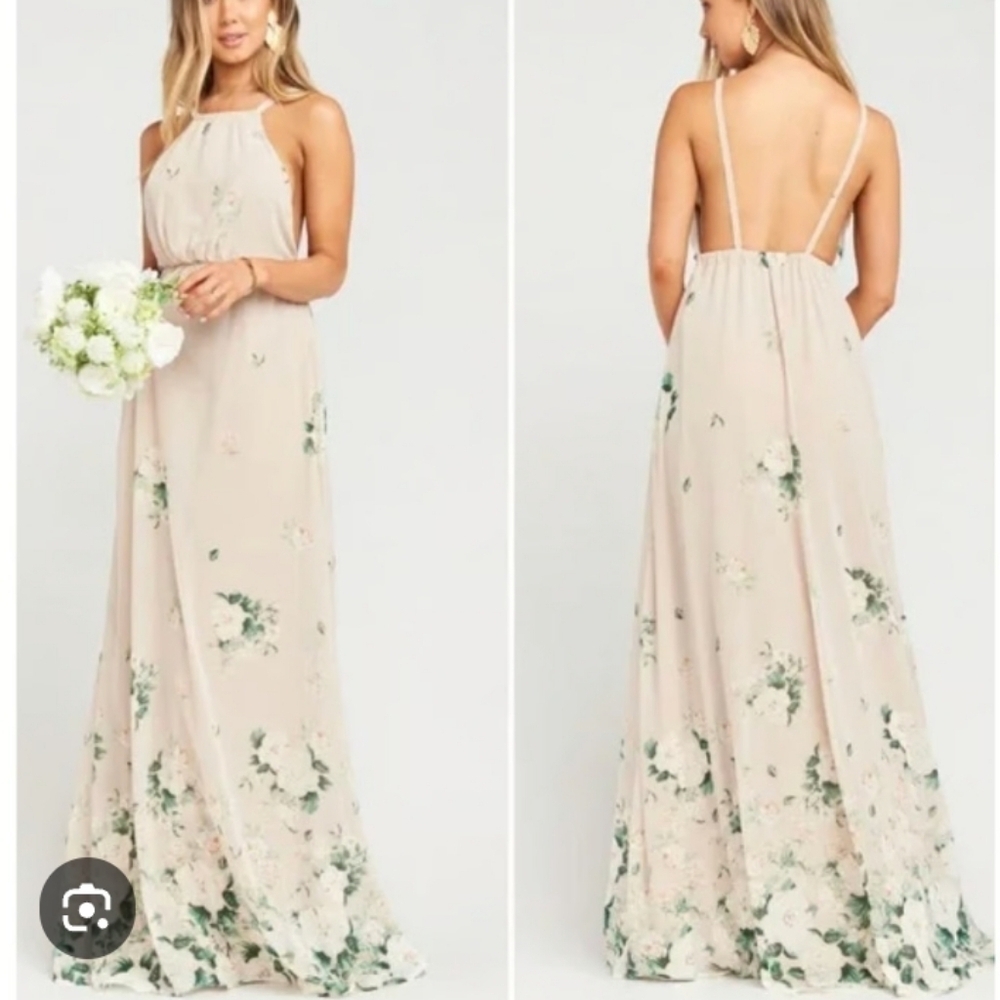 Show Me Your Mumu Floral Amanda Halter Flowy Feminine Classy Backless Maxi Dress